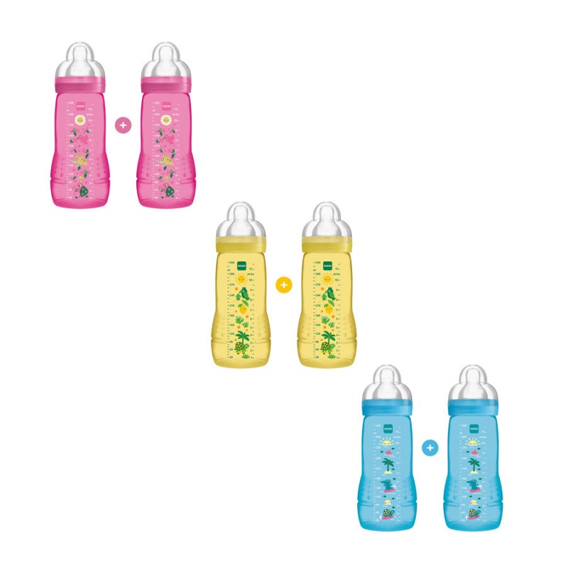 MAM Baby Bottle Μπιμπερό με θηλή Σιλικόνης 4m+, 2 x 330ml