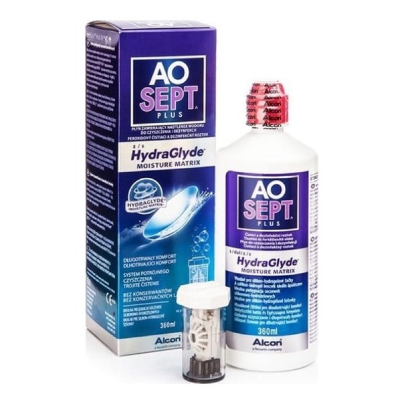 Alcon Aosept Plus Hydraglyde Υγρό Φακών Επαφής, 360ml 