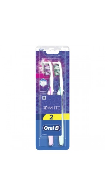  Oral-B 3D White Οδοντόβουρτσα Medium, 2τμχ 