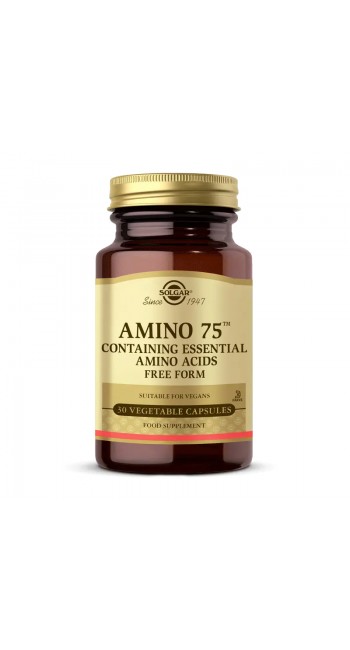 Solgar Amino 75 Συμπλήρωμα Διατροφής με Ποικιλία Βασικών Αμινοξέων του Μυϊκού Συστήματος, 30veg.caps