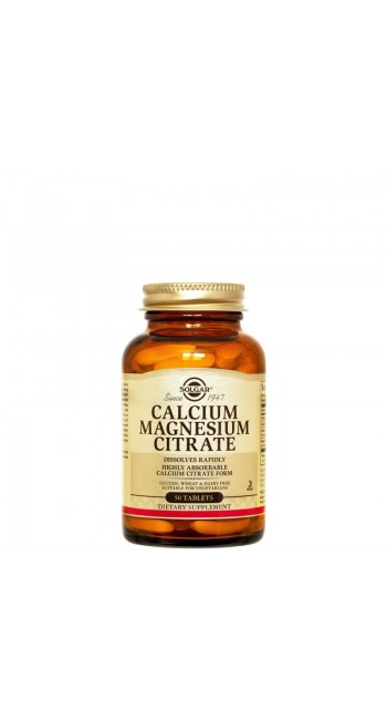 Solgar Calcium Magnesium Citrate Συμπλήρωμα Διατροφής με Ασβέστιο & Μαγνήσιο για Δυνατό Μυοσκελετικό & Νευρικό Σύστημα, 50tabs