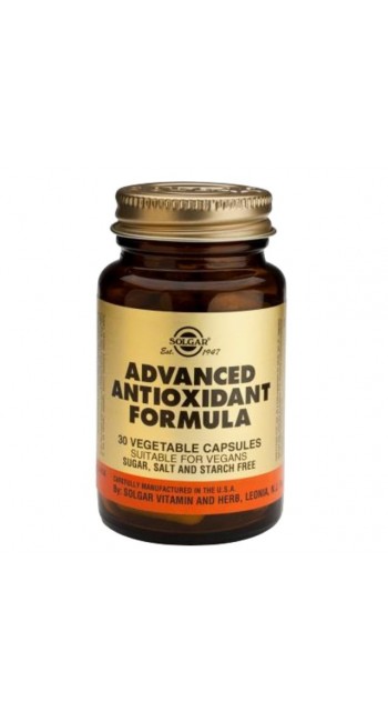 Solgar Advanced Antioxidant Formula Αντιοξειδωτική Φόρμουλα με Βιταμίνες & Μέταλλα για Τόνωση του Οργανισμού, 30veg.caps