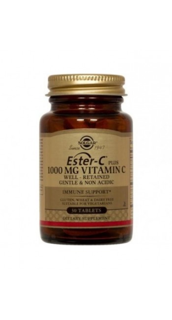 Solgar Ester C 1000mg Συμπλήρωμα Διατροφής Βιταμίνη C για Ενίσχυση του Ανοσοποιητικού που Απορροφάται 4 Φορές Περισσότερο, 30tabs