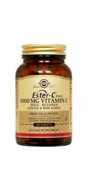 Solgar Ester C 1000mg Συμπλήρωμα Διατροφής Βιταμίνη C για Ενίσχυση του Ανοσοποιητικού που Απορροφάται 4 Φορές Περισσότερο, 60tabs