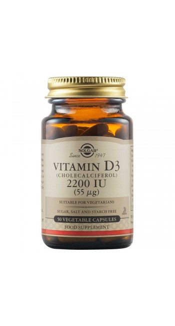 Solgar Vitamin D3 2200IU 55mcg  50 Veg. Caps