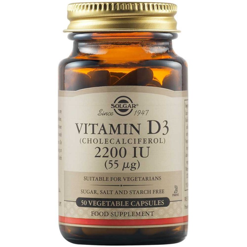 Solgar Vitamin D3 2200IU 55mcg  50 Veg. Caps