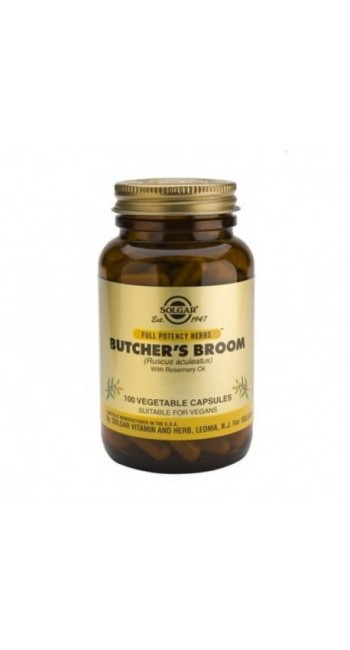 Solgar Butcher’s Broom 520mg Για Την Καλή Κυκλοφορία Του Αίματος 100 Κάψουλες