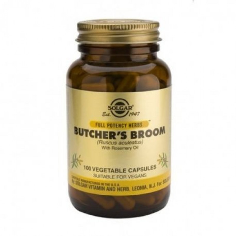 Solgar Butcher’s Broom 520mg Για Την Καλή Κυκλοφορία Του Αίματος 100 Κάψουλες