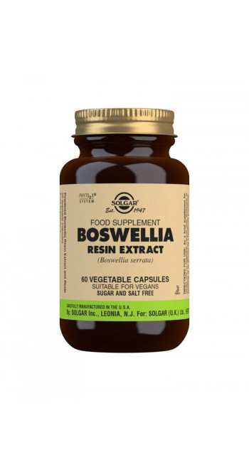 Solgar Boswellia Resin Extract Συμπλήρωμα Διατροφής για Τόνωση της Υγείας των Αρθρώσεων & του Αναπνευστικού Συστήματος, 60veg.caps