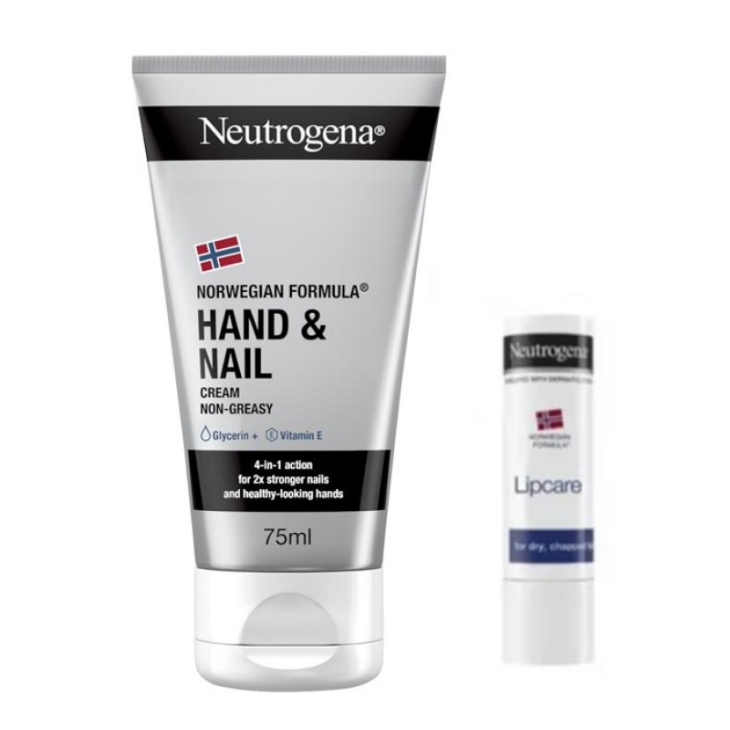 Neutrogena‎ Set Κρέμα Χεριών & Νυχιών με Μη Λιπαρή Υφή & ΔΩΡΟ Lip Balm Χειλιών 