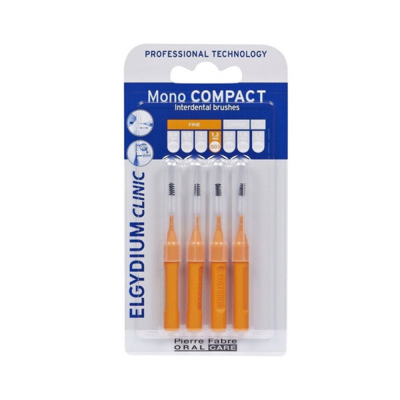 Elgydium Clinic Mono Compact Orange 0.6 Μεσοδόντια Βουρτσάκια, 4τμχ 