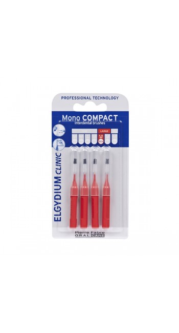 Elgydium Clinic Mono Compact Red 0.7 Μεσοδόντια Βουρτσάκια, 4τμχ 