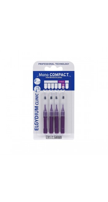 Elgydium Clinic Mono Compact Purple 0.8 Μεσοδόντια Βουρτσάκια, 4τμχ