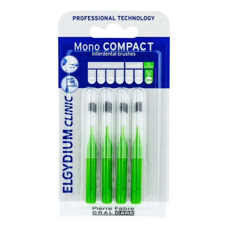 Elgydium Clinic Mono Compact Green 1.1 Μεσοδόντια Βουρτσάκια, 4τμχ