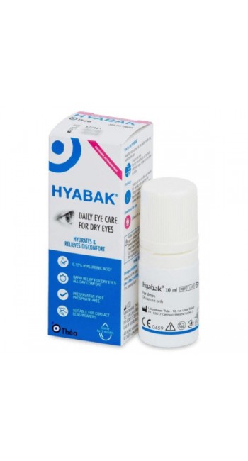 Thea Laboratoires Hyabak Οφθαλμικές Σταγόνες Ιδανικές για Ερεθισμένα Μάτια, 10ml