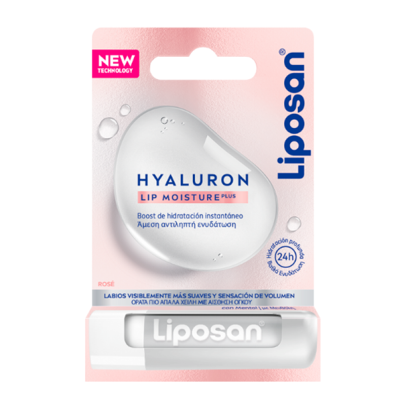 Liposan Hyaluron Lip Moisture Plus Rose για Ενυδατωμένα & Σαρκώδη Χείλη, 5.2gr