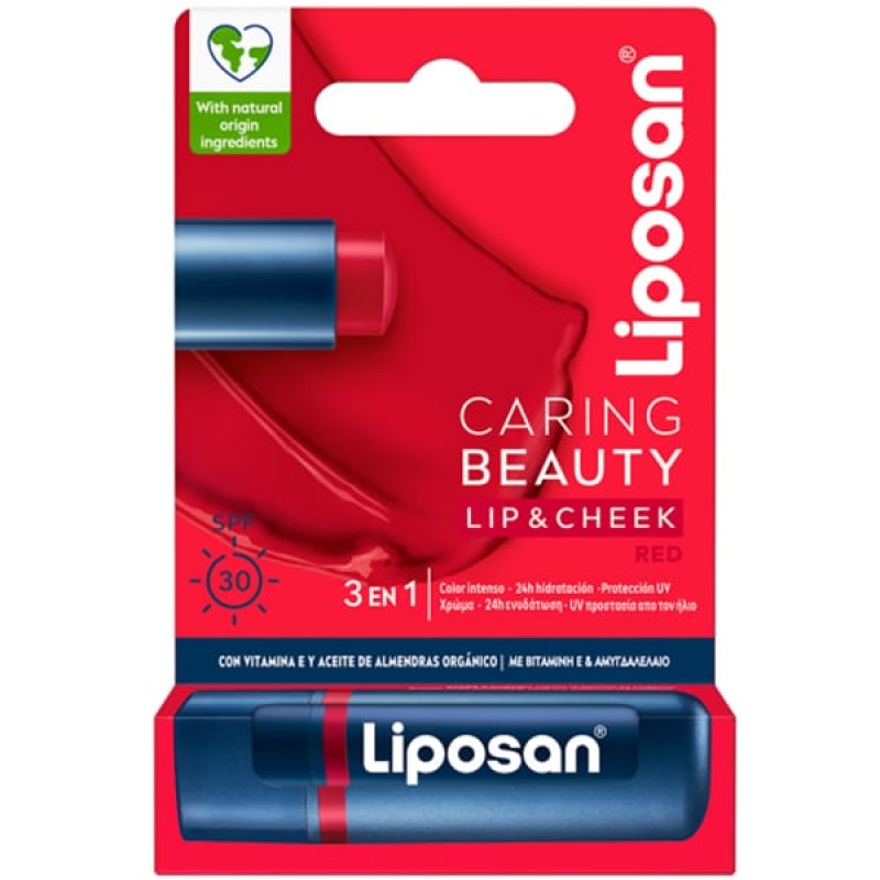 Liposan Caring Beauty Red Ενυδατικό Βάλσαμο Χειλιών SPF30, 4.8gr