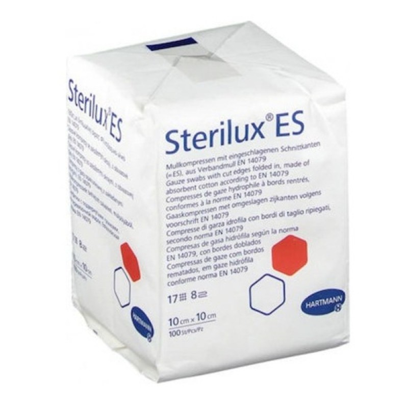 Hartmann Sterilux ES γάζα μη αποστειρωμένη 17 κλωστών 8πλή 10x10cm, 100τμχ