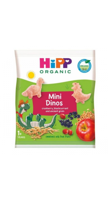 Hipp Mini Dinos Παιδικό Σνακ Δημητριακών σε Σχήμα Δεινοσαυράκι 1y+, 30gr