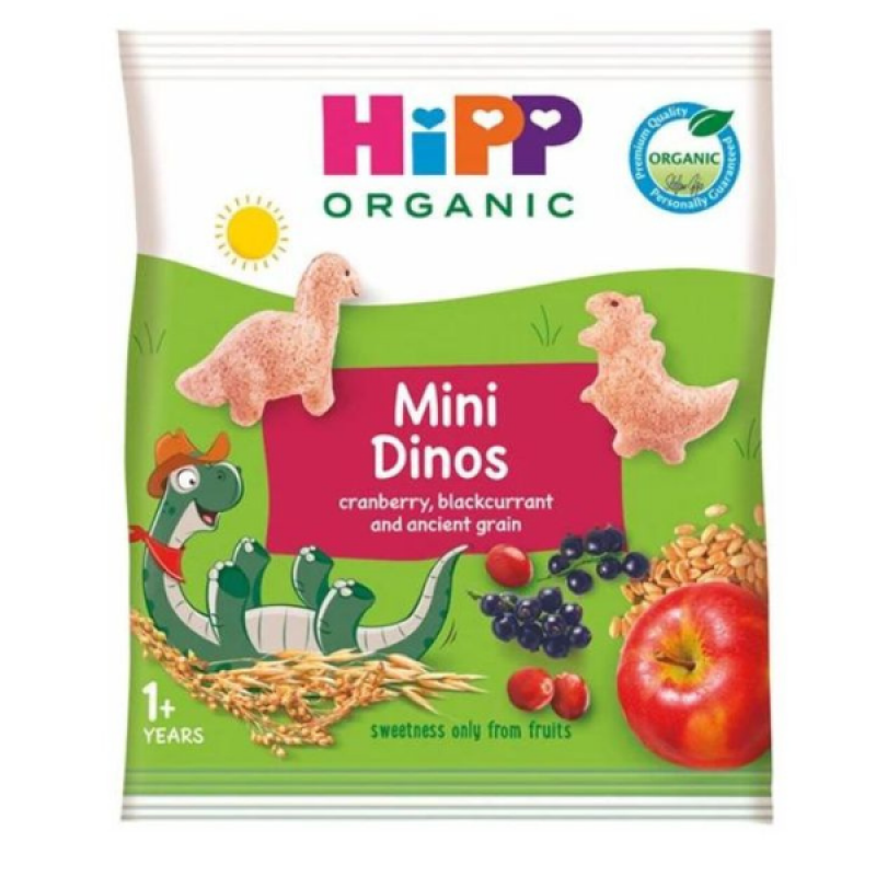 Hipp Mini Dinos Παιδικό Σνακ Δημητριακών σε Σχήμα Δεινοσαυράκι 1y+, 30gr