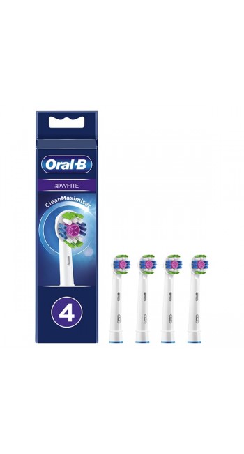 Oral-B 3D White Clean Maximiser Ανταλλακτικές Κεφαλές Ηλεκτρικής Οδοντόβουρτσας, 4τμχ