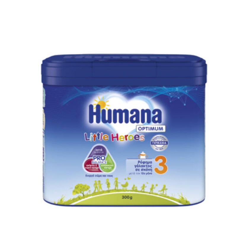 Humana 3 Optimum Little Heroes 12m+ Ρόφημα Γάλακτος σε Σκόνη, 300gr 