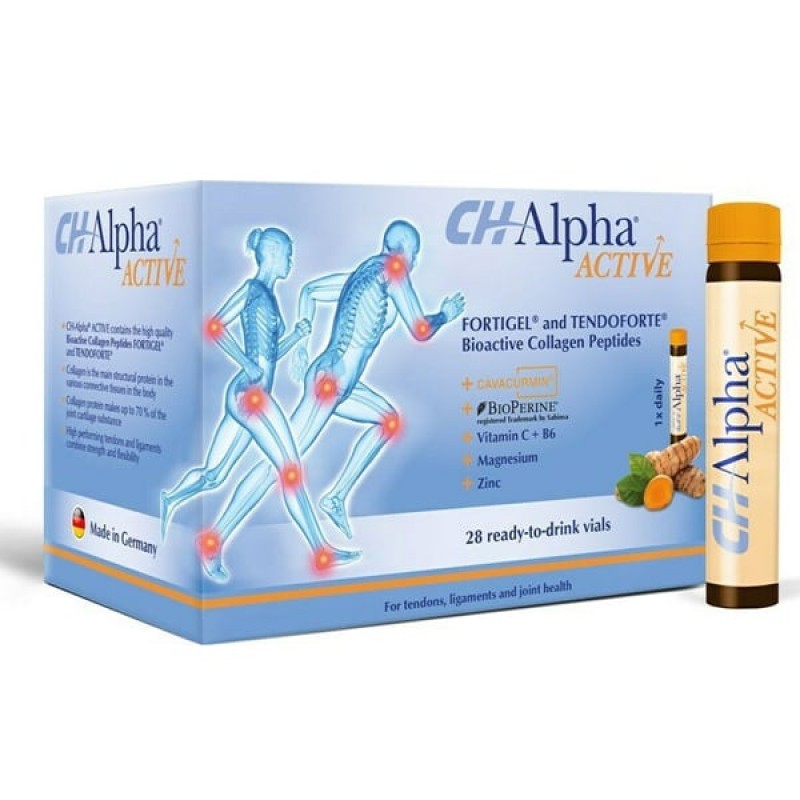 CH-Alpha Active Fortigel & Tendoforte Bioactive Collagen Peptides Συμπλήρωμα Διατροφής για Δυνατούς Τένοντες & Συνδέσμους, 28x30ml