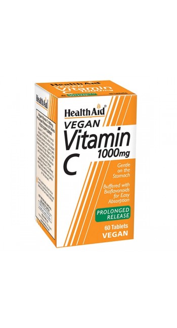 Health Aid Vegan Vitamin C 1000mg, 60 tabs 