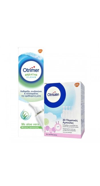 Otrimer Breathe Clean Ισότονο Aloe Vera Μέτριος Ψεκασμός, 100ml & Δώρο Otrisalin Αμπούλες Ορού