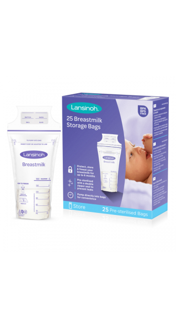 Lansinoh Breastmilk Storage Bags Σακουλάκια Φύλαξης Μητρικού Γάλακτος, 25τμχ