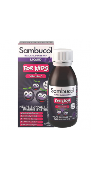 Sambucol Black Elderberry Kids & Vitamin C Παιδικό Σιρόπι για την Ενίσχυση του Ανοσοποιητικού, 120ml