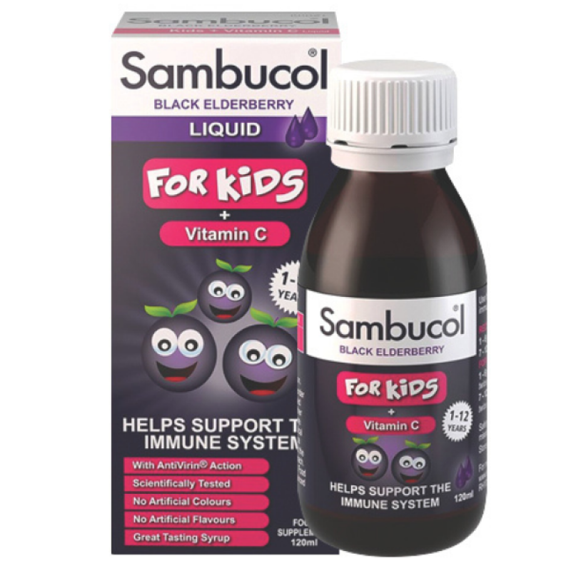 Sambucol Black Elderberry Kids & Vitamin C Παιδικό Σιρόπι για την Ενίσχυση του Ανοσοποιητικού, 120ml