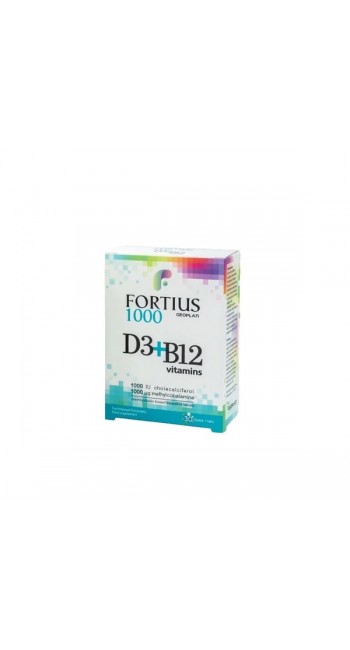 Geoplan Fortius D3 1000 IU + B12 1000μg Συμπλήρωμα Διατροφής, 30 Διασπειρόμενα Δισκία