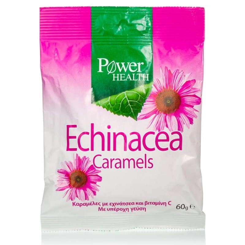 Power Health Καραμέλες Echinacea & Βιταμίνη C για Ενίσχυση του Ανοσοποιητικού Συστήματος - Ιδανικές για Περιόδους Κρυολογήματος & Ιώσεων, 60gr