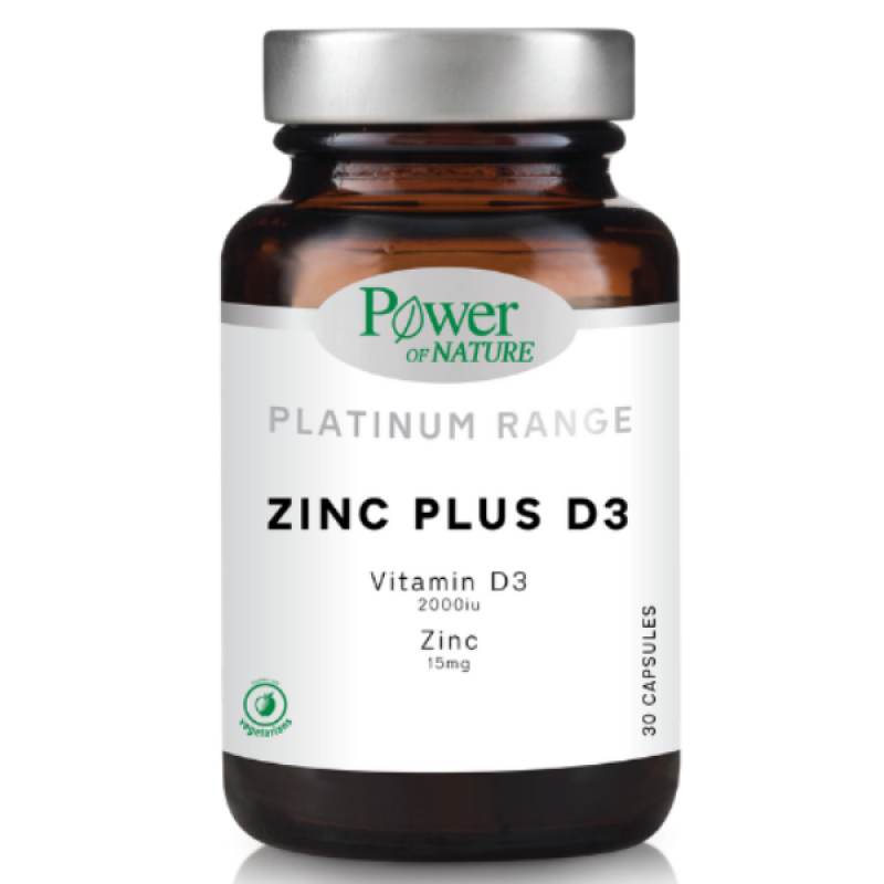 Power Health Platinum Range Zinc Plus D3 Συμπλήρωμα Διατροφής, 30 κάψουλες