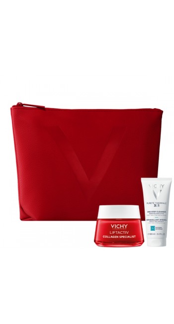 Vichy XMAS Liftactiv Collagen Κρέμα ημέρας με πεπτίδια κολλαγόνου για επανόρθωση ρυτίδων, 50ml & ΔΩΡΟ Γαλάκτωμα Καθαρισμού 3σε1, 100ml