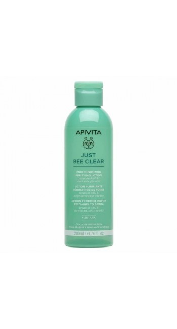 Apivita JUST BEE CLEAR Λοσιόν Σύσφιξης Πόρων με propolis AmC & Φυτικό Σαλικυλικό Οξύ, 200ml