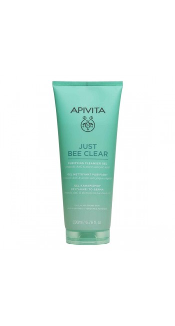 Apivita JUST BEE CLEAR Gel Καθαρισμού με propolis AmC & φυτικό σαλικυλικό οξύ, 200ml