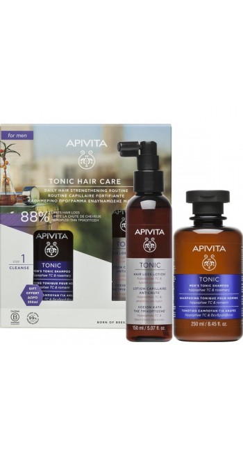 Apivita Πακέτο Προσφοράς Men's Tonic με Hair Loss Lotion Κατά της Τριχόπτωσης, 150ml & Δώρο Τονωτικό Σαμπουάν για Άνδρες, 250ml