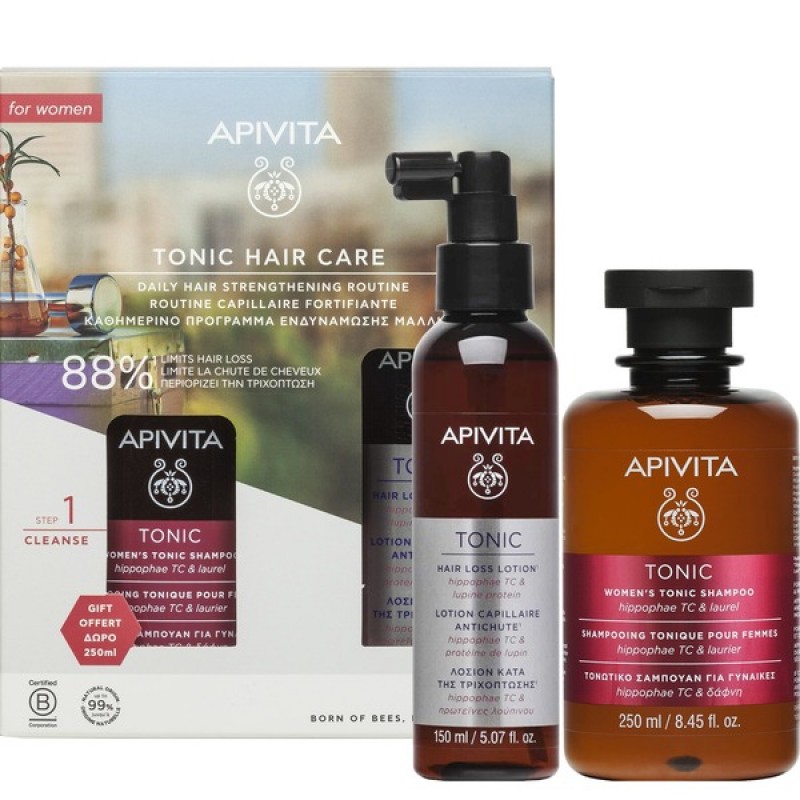 Apivita Women's Tonic με Lotion Κατά της Τριχόπτωσης & Δώρο Τονωτικό Σαμπουάν