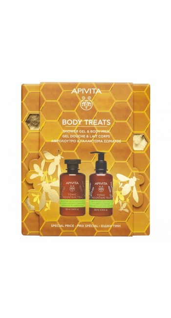 Apivita Set Tonic Mountain Tea Αφρόλουτρο, 250ml & Ενυδατικό Γαλάκτωμα Σώματος, 200ml 