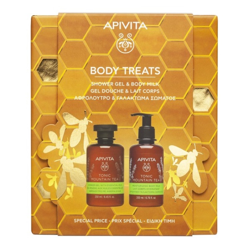 Apivita Set Tonic Mountain Tea Αφρόλουτρο, 250ml & Ενυδατικό Γαλάκτωμα Σώματος, 200ml 