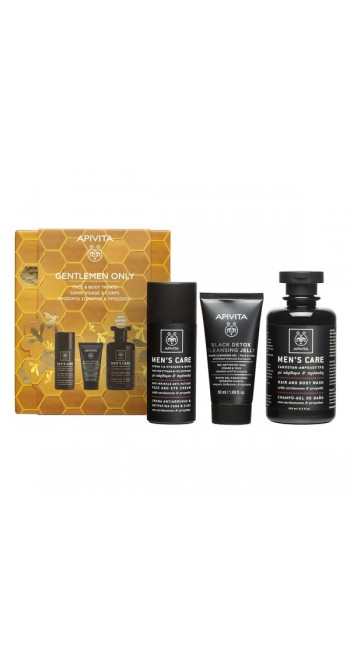 Apivita Set Men’s Care Κρέμα Προσώπου και Ματιών Κατά Των Ρυτίδων και της Κούρασης, 50ml & Δώρο Mini Μαύρο Gel Καθαρισμού Πρόσωπο & Μάτια, 50ml & Men’s Care Σαμπουάν – Αφρόλουτρο, 250ml  