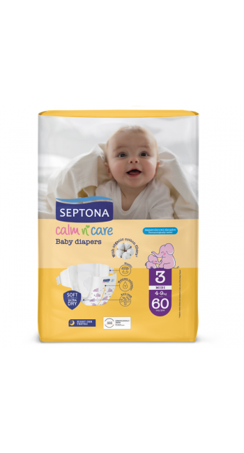 Septona Calm N' Care Πάνες Midi No3 (4-9Kg), 60τμχ