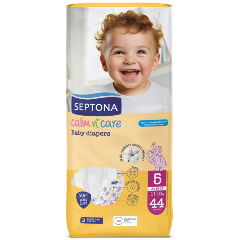 Septona Calm N' Care Πάνες Junior No5 (11-16Kg), 44τμχ