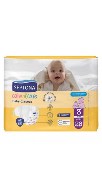 Septona Calm N' Care Baby Diapers Πάνες Midi No3 (4-9kg), 28τμχ