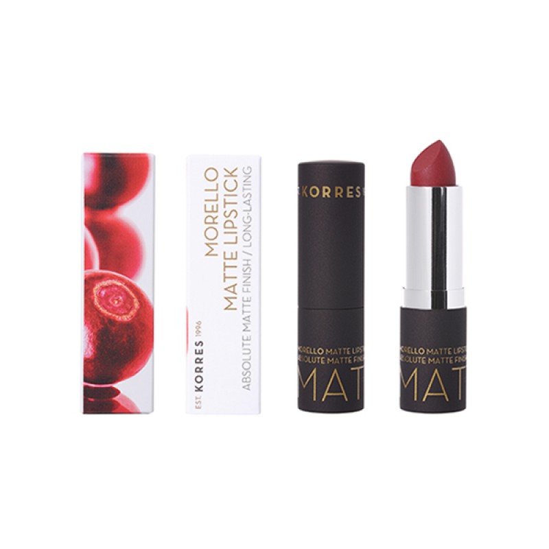 Korres Morello Matte Lipstick 59 Burgundy Red Matte, 3.5gr 