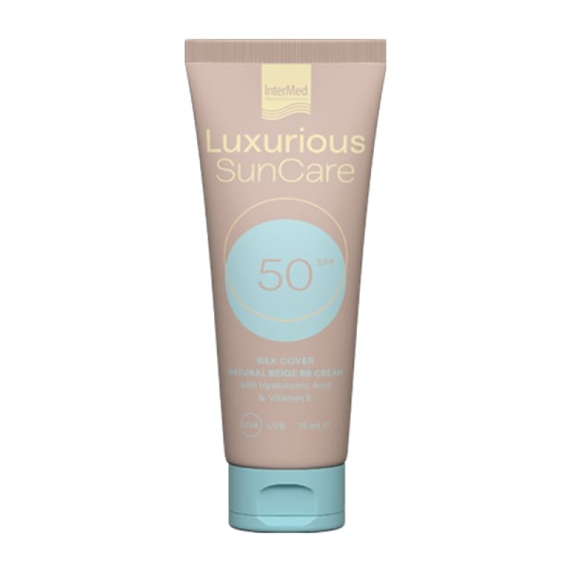 Intermed Luxurious SunCare Silk Cover BB Cream With Hyaluronic Acid SPF50 Αντηλιακή Κρέμα Προσώπου με Χρώμα, 75ml