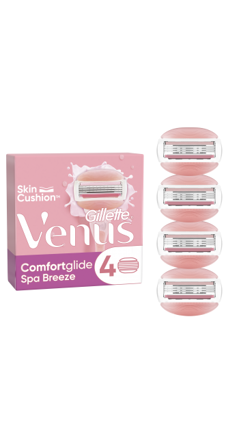 Gillette Venus ComfortGlide Spa Breeze Ανταλλακτικές Κεφαλές Γυναικείας Ξυριστικής Μηχανής, 4τμχ