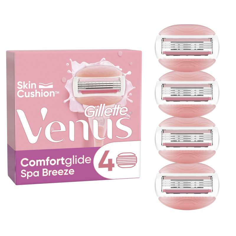 Gillette Venus ComfortGlide Spa Breeze Ανταλλακτικές Κεφαλές Γυναικείας Ξυριστικής Μηχανής, 4τμχ